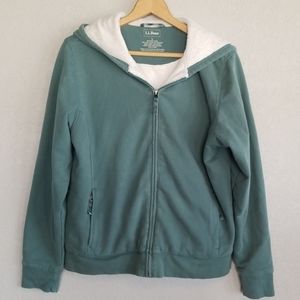 L.L. Bean Fleece Lined Zip Up Hoodie, Large